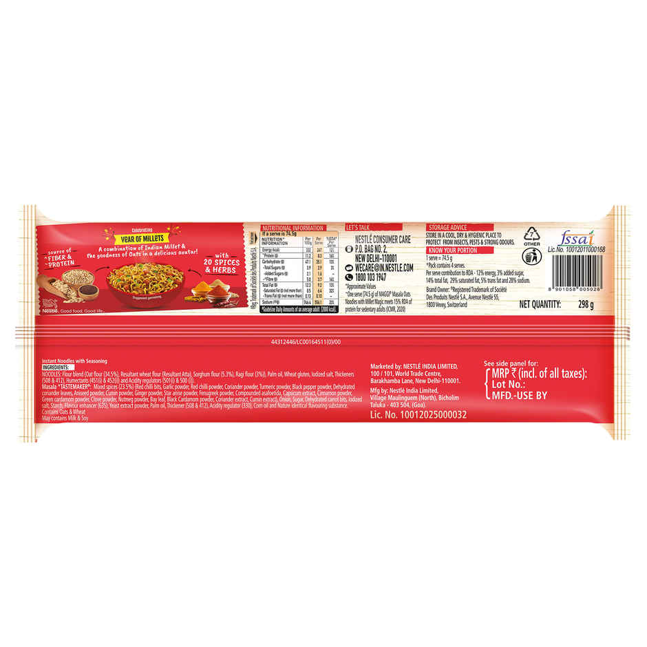 Maggi Nutri-licious Masala Oats Noodles with Millet Magic