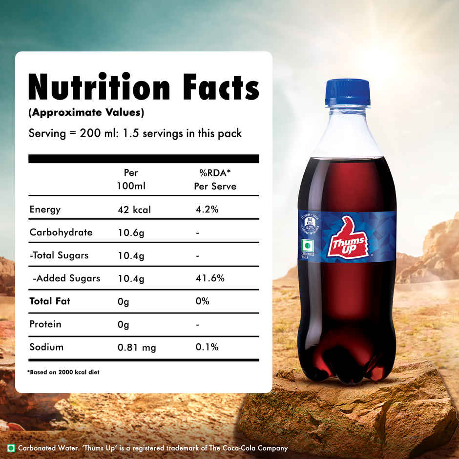 Thums Up Soft Drink | Carbonated Beverage