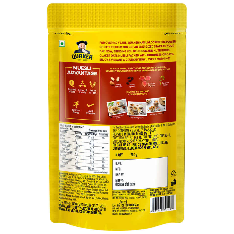 Quaker Oats Fruit And Nut Muesli