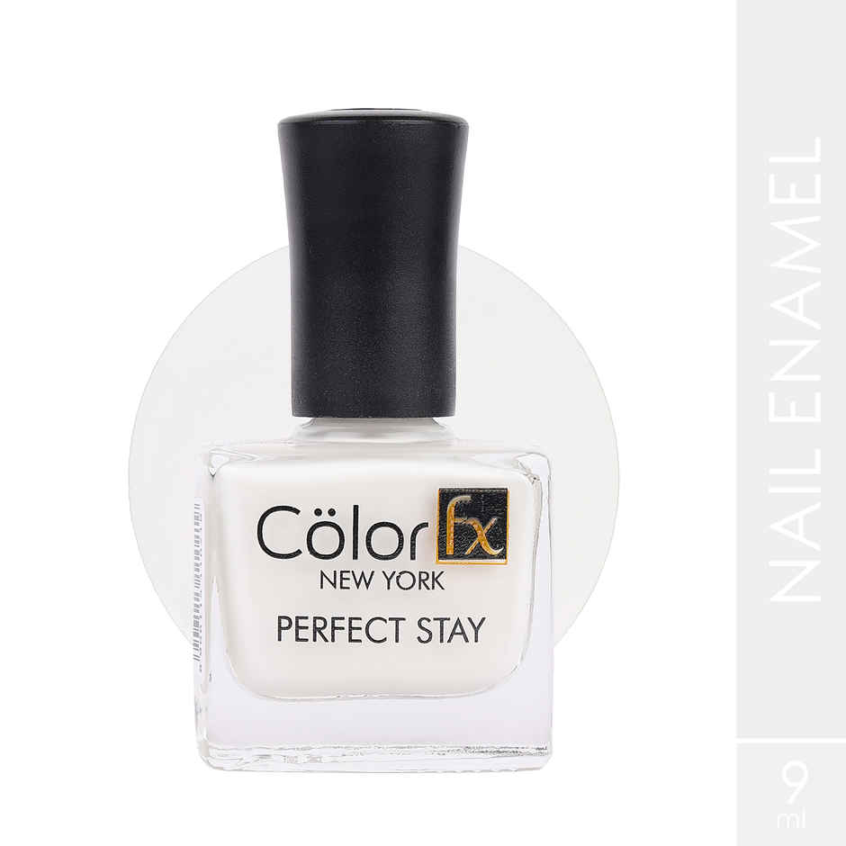 Color Fx White Glossy Nail Paint, Long Lasting Nail Polish 129