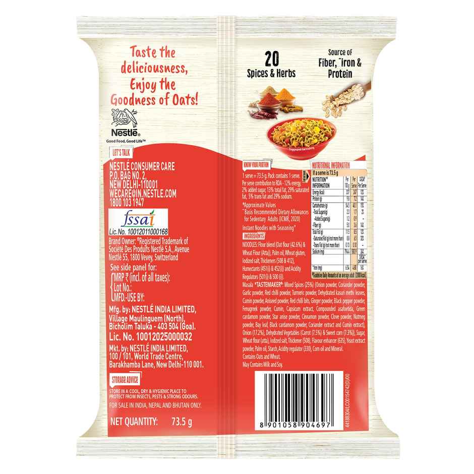 Maggi Noodles Nutri Licious Masala Oats Pouch