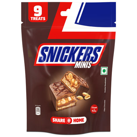 Snickers Minis Chocolate Pack Loaded with Peanuts Nougat & Caramel