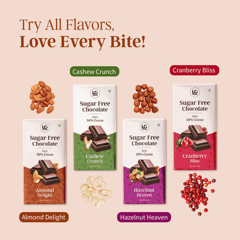 Lo Foods Dark Chocolate Bar Almond Delight Premium Sugar Free Chocolate Rich Healthy Chocolates