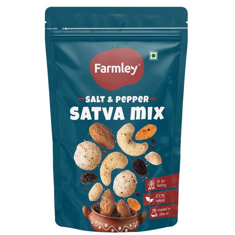 Farmley Satva Mix Dry Fruit Snack - Peanuts, Green Raisins, Almonds, Cashews, Makhana & More