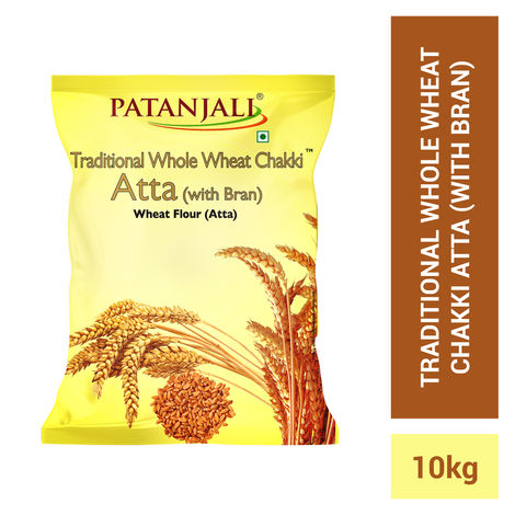 Patanjali Wheat Flour Atta With Bran Traditional Chakki Gehu Atta For Soft and Fluffy Roti