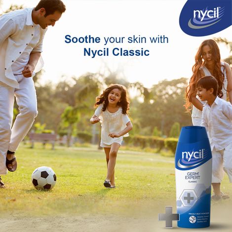 Nycil Germ Expert Prickly Heat Powder - Classic, (Get 60g Free)