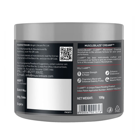 MuscleBlaze Mirconised Creatine Monohydrate CreAMP Powder (Unflavoured, 32 Servings)