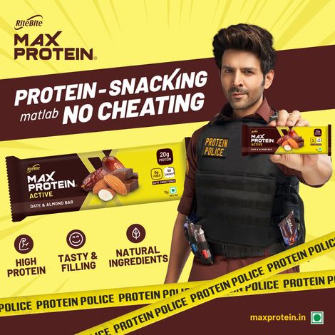 RiteBite Max Protein 20g Protein Bar Date & Almond