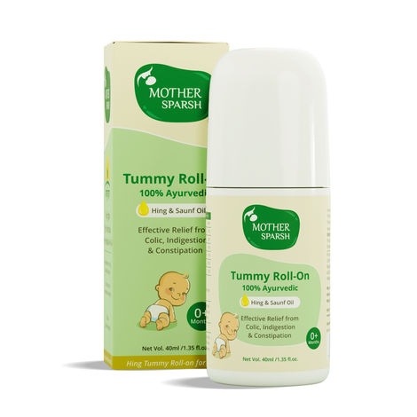 Mother Sparsh Tummy Roll On For Baby Colic Relief Constipation And Indigestion With Hing & Saunf