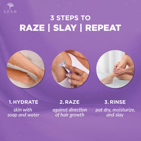 Azah Smooth Glide Reusable Body Razor (Set Of 3)