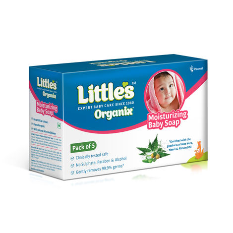 Little'S Organix Moisturizing Baby Soap | Organic Almond Oil - Olive Oil - Aloe Vera & Neem