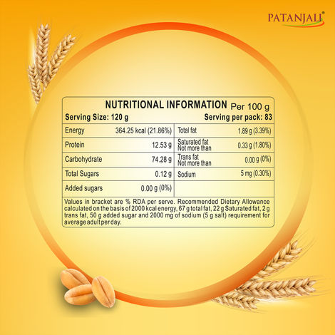 Patanjali Wheat Flour Atta With Bran Traditional Chakki Gehu Atta For Soft and Fluffy Roti