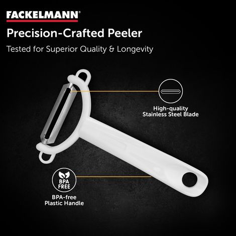 Fackelmann Arcadalina Stainless Steel Vegetable Y-Peeler | White | Ergonomic Plastic Handle