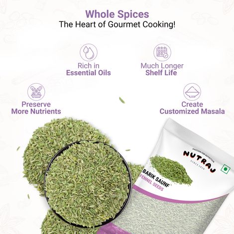 Nutraj Classic Barik Saunf (Fennel Seeds) Pouch
