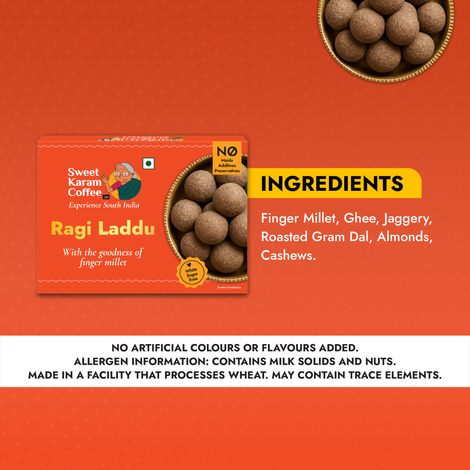 Sweet Karam Coffee White Sugar Free Ragi Laddu - No Preservatives