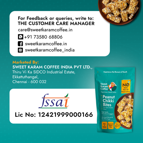 Sweet Karam Coffee Peanut Chikki Bites - No White Sugar, No Liquid Glucose