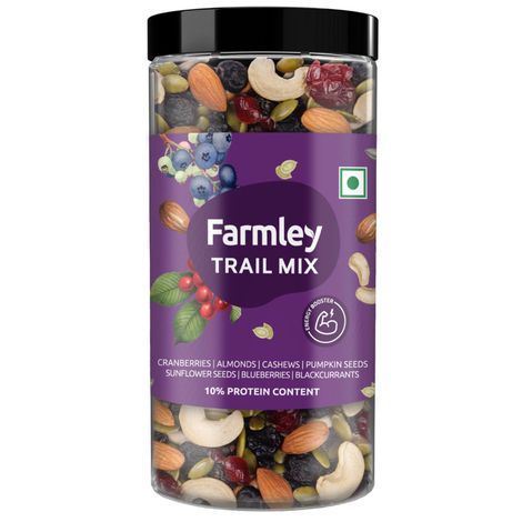 Farmley Trail Mix Dry Fruit- Almonds, Cashews, Cranberries, Blueberries, Blackcurrant & More