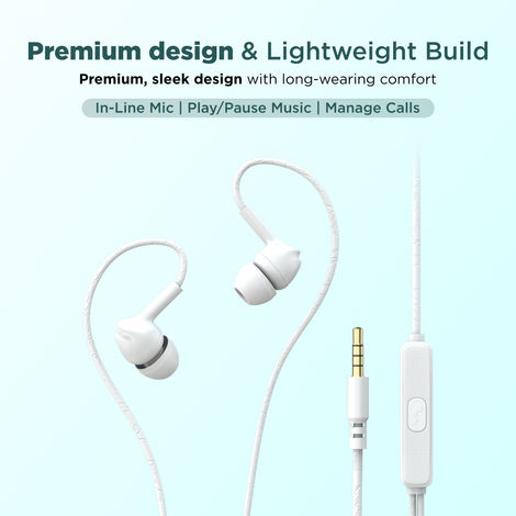 Aroma HF508 - 3.5mm Jack Clear Hi-Fi Sound, Deep Bass Wired Earphone | White