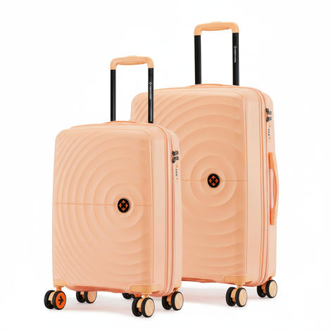 Nasher Miles Seattle Check-In Hard Side Polypropylene (55 & 65 cm) Trolley Bag (Peach)