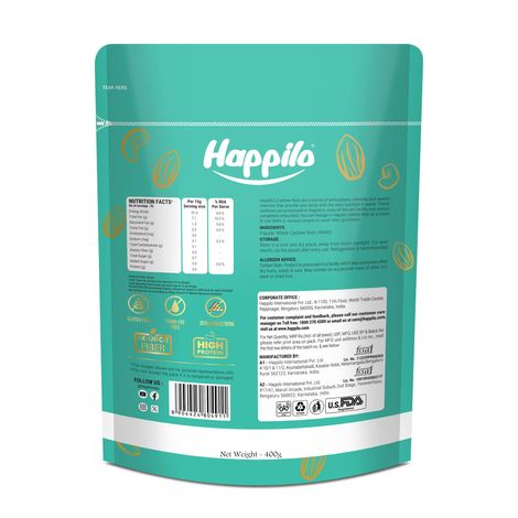 Happilo 100% Natural Whole Popular Cashews