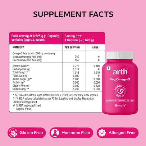 Arth By Emcure Heart Health Supplement | Omega 3 for Cardiovascular & Cholesterol Care