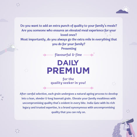 India Gate Flavourful and Fine Daily Premium Basmati Rice | Long and Slender Grains