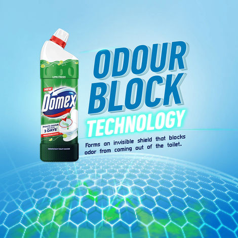Domex Lime Fresh Toilet Cleaner | Fights Odour for Upto 3 Days
