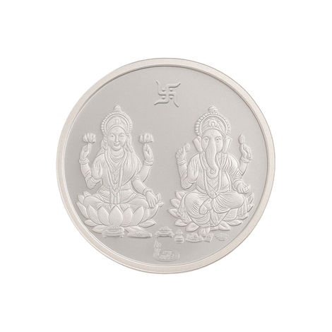 Lakshmi Ganesh Pure Silver Coin| 999 Purity | 10 g | Augmont
