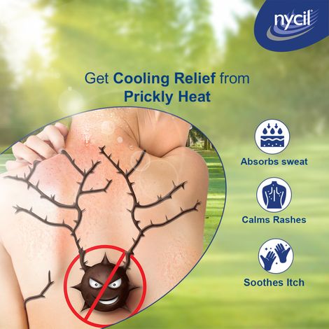 Nycil Germ Expert Prickly Heat Powder - Cool Sandal, (Get Cool Sandal 60g Free)