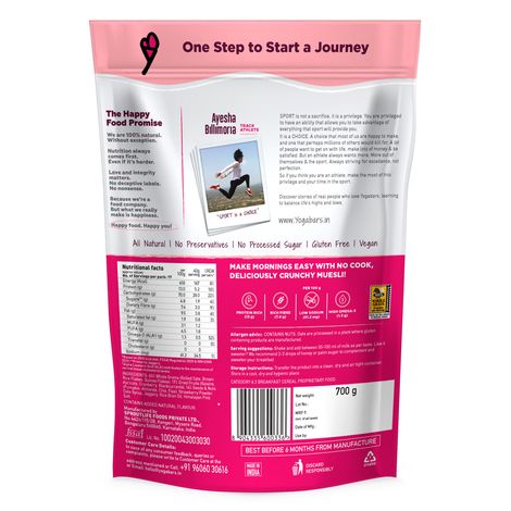 Yoga Bar Breakfast Cereal & Muesli 91%Whole-Grains+Dried Fruits+Fruit and Nut+Seeds,Granola