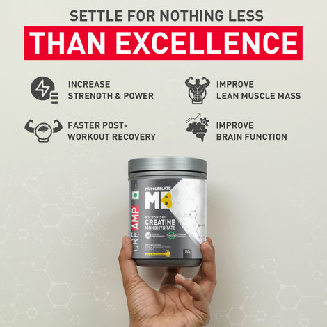 MuscleBlaze Mirconised Creatine Monohydrate CreAMP Powder (Citrus Blast, 62 Servings)