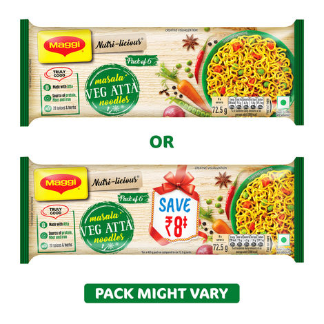 Maggi Nutri-licious Masala Veg Atta Noodles, Instant Noodles