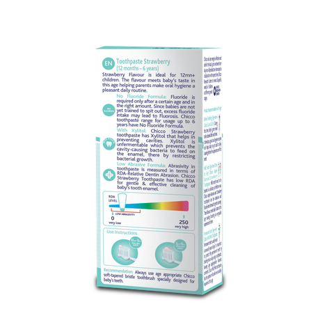 Chicco Toothpaste Strawberry 1-6Y Nofluoride