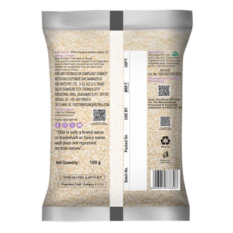 Nutraj Classic Safed Til (White Sesame Seeds Natural)