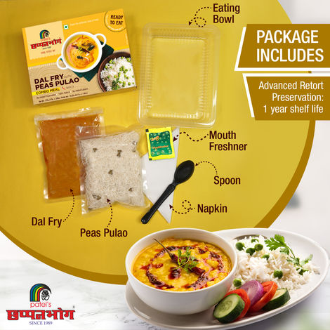 Chhapanbhog Dal Fry with Peas Pulao