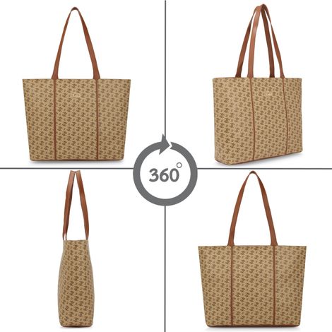 Lavie Women's Mono LL Meghan Large Tote Handbag | Taupe