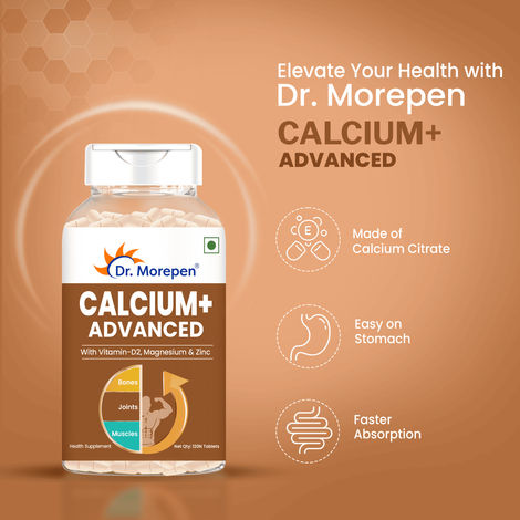 Dr. Morepen Calcium+ Advanced with Vitamin D2 Supports Muscle Function & Bone Health