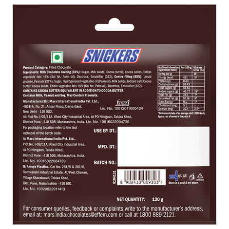 Snickers Peanut Filled Chocolate Bar Loaded with Delicious Roasted Peanuts