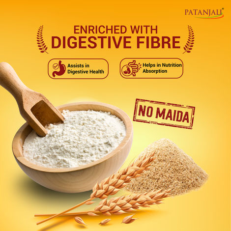 Patanjali Wheat Flour Atta With Bran Traditional Chakki Gehu Atta For Soft and Fluffy Roti
