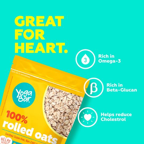 Yoga Bar  Rolled Oats 400g Pouch | Premium Golden Rolled Oats, Gluten Free Oats with High Fibre