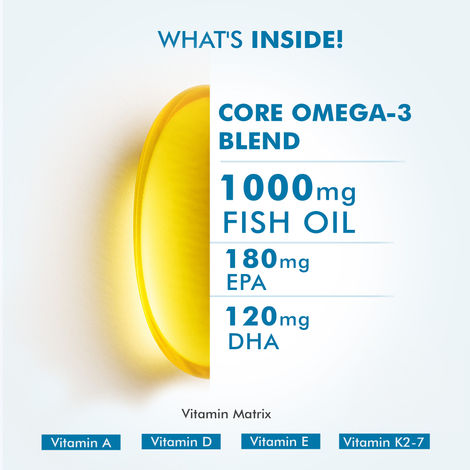 Dr. Morepen Omega-3 Fish Oil 1000mg Capsules with Vitamin A,E & D3 No Fishy Burps