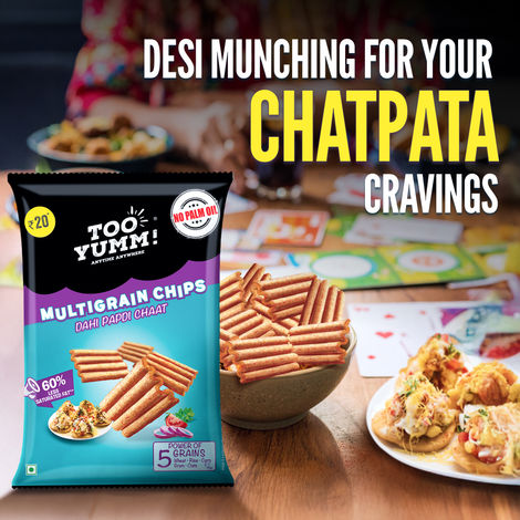 Too Yumm! Dahi Papdi Chaat Multigrain Healthy Chips High Protein Crunchy Crisps