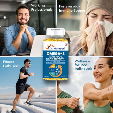 Dr. Morepen Omega 3 Fish Oil 1250mg Triple Strength Capsules No Fishy Burps