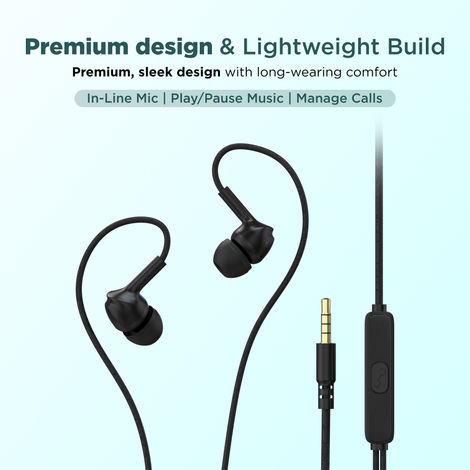 Aroma HF508 - 3.5mm Jack Clear Hi-Fi Sound, Deep Bass Wired Earphone | Black