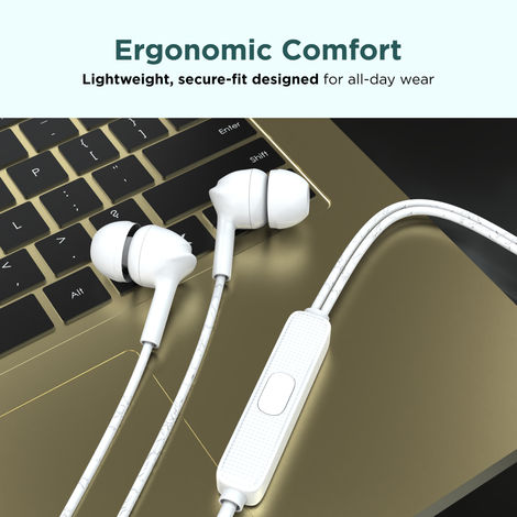 Aroma HF508 - 3.5mm Jack Clear Hi-Fi Sound, Deep Bass Wired Earphone | White