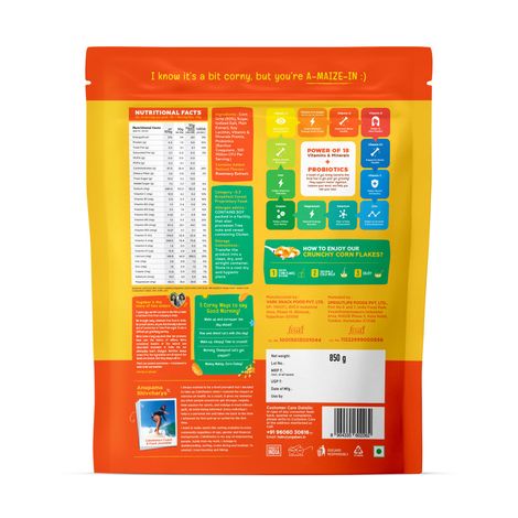 Yoga Bar Cornflakes Original Crunchy Breakfast cereals with Probiotics, High Fibre Pouch