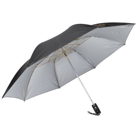 Eume Armor Auto Open 24.5 Inch 2 Fold Unisex Black And Silver Color Umbrella