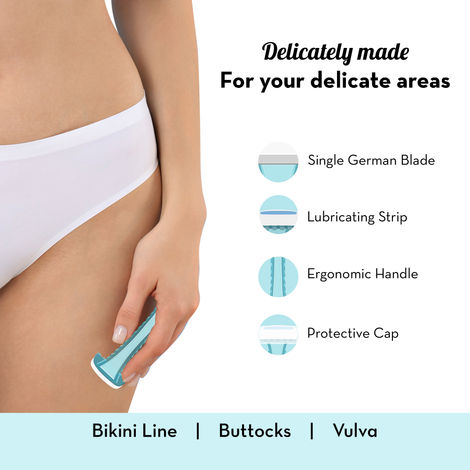 Plush Bikini Hair Removal Razor Kit For Women, Smooth, Irritation-Free Shave Reusable
