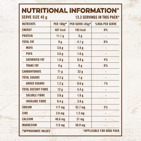 Quaker Oats Multigrain 600G Rolled Oats Wholegrain High Protein & Fibre Dalia Porridge