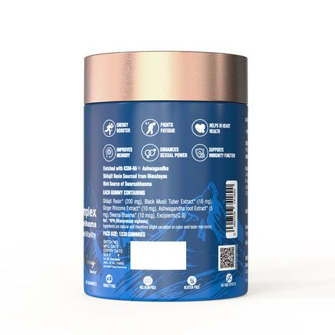 Nutriburst Shilajit Resin Gummies Ayurvedic Herbal Blend Mixed-Berry Flavor